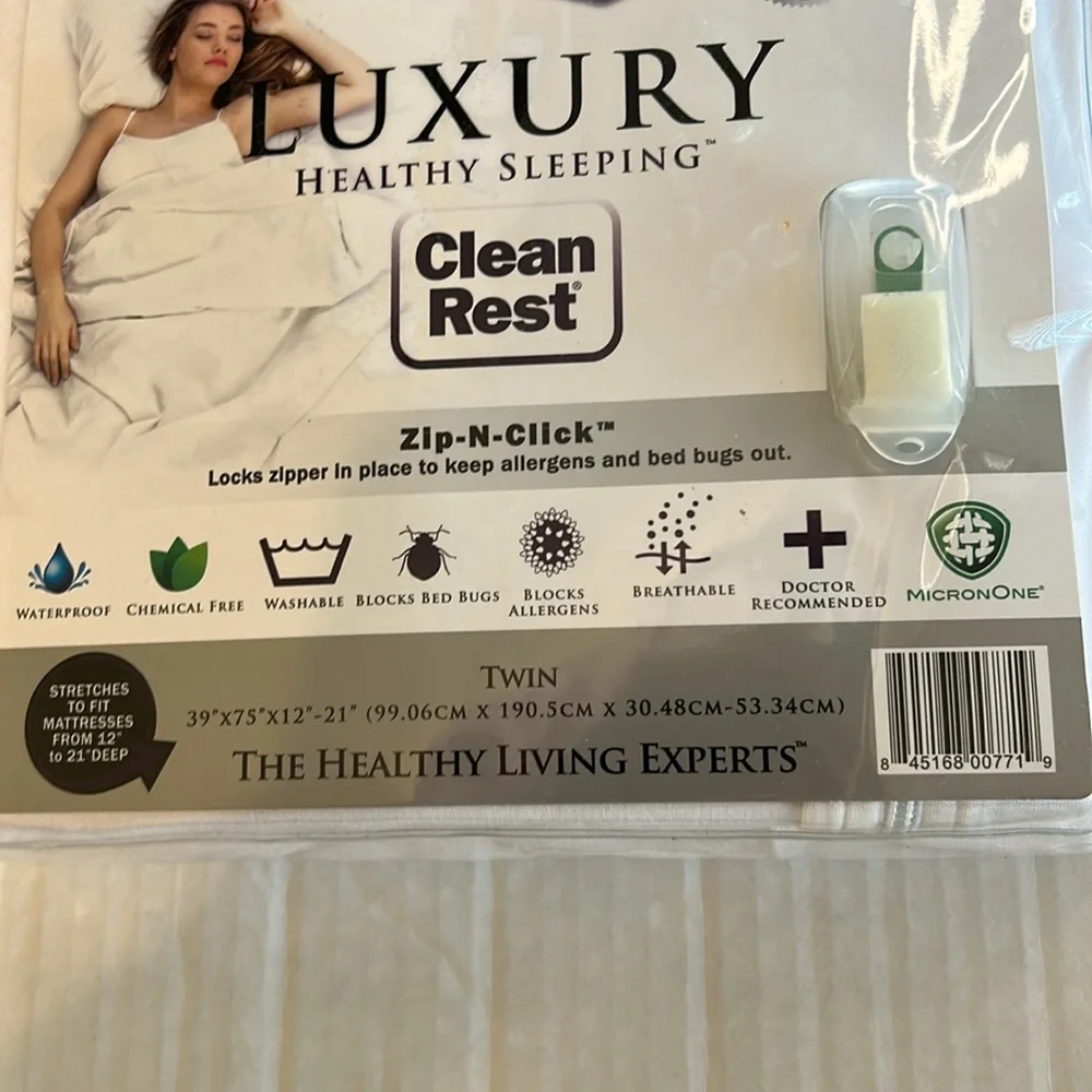 Clean Rest Luxury Healthy Waterproof Mattress Encasement Protector Size Twin